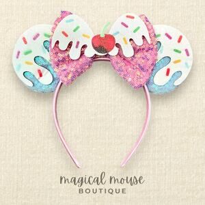 Ice Cream Sundae Minnie Ears | Disney-Inspired Mouse Headband